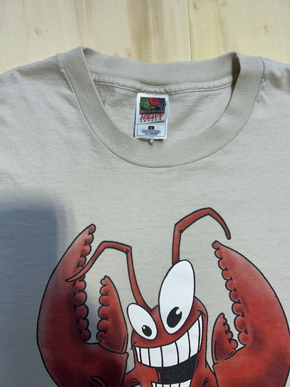 Vintage 90s Boston Lobster Fruit of the Loom T-Shirt Large Funny Graphic Tee